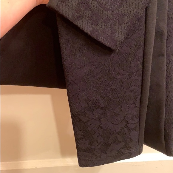 Black lace front. Terry knit back leggings. - Picture 7 of 8